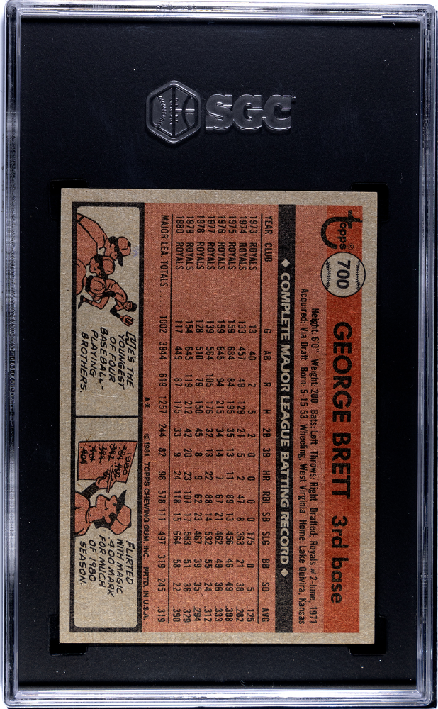1981 Topps George Brett #700 SGC 7