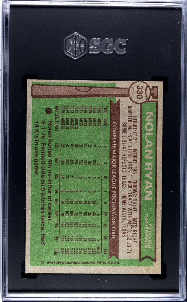 1976 Topps Nolan Ryan #330 SGC 5