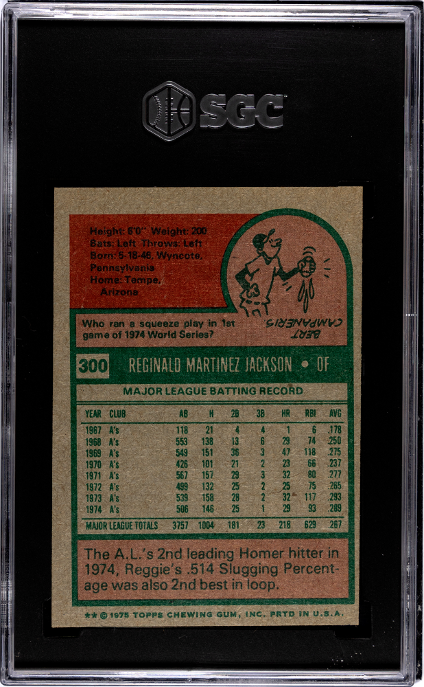 1975 Topps REGGIE JACKSON #300 SGC 4.5