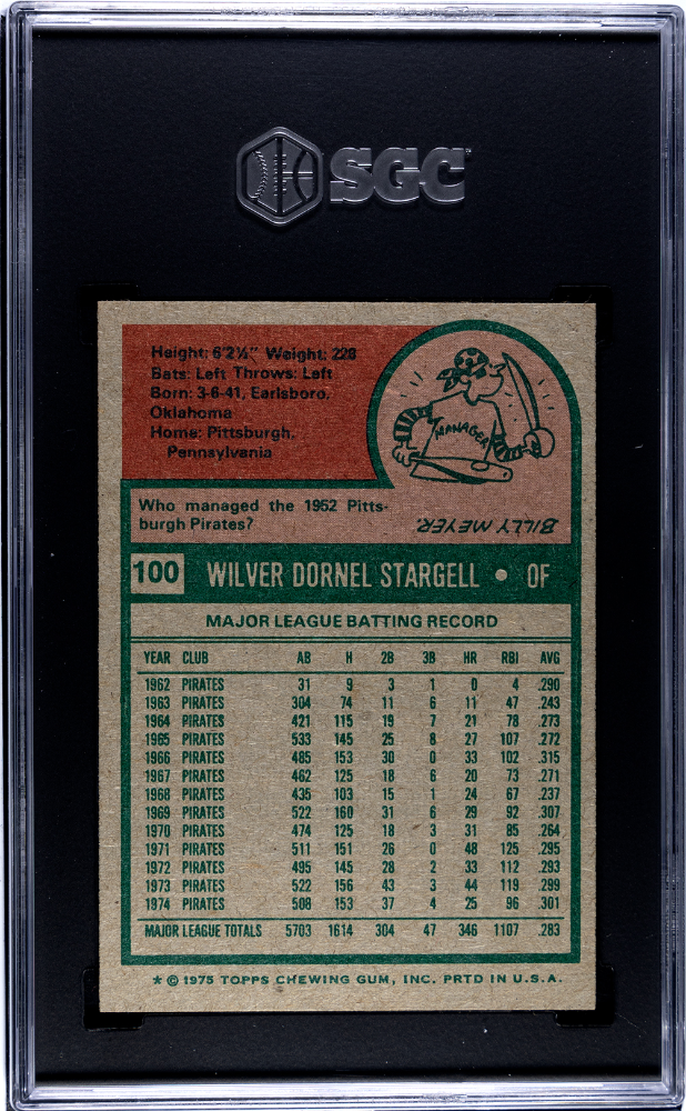 1975 Topps Willie Stargell #100 SGC 6.5