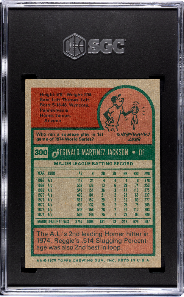 1975 Topps Reggie Jackson #300 SGC 6.5