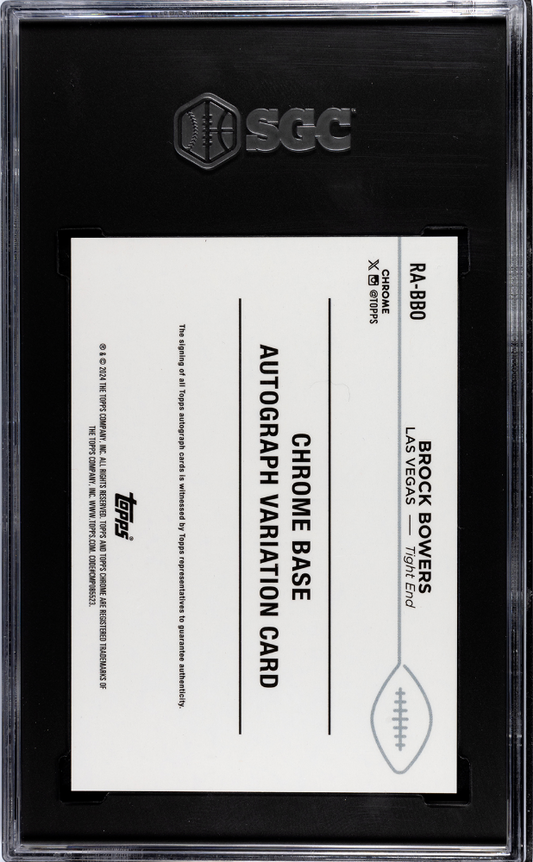 2024 Topps Chrome Brock Bowers #RA-BBO Rookie Auto Orange RefractorSGC10Auto 10