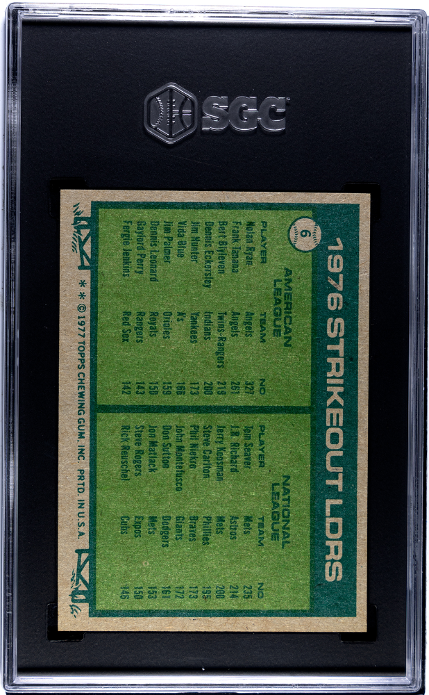 1977 Topps Strikeout Leaders #6 SGC 7
