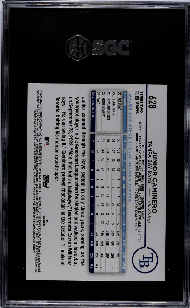 2024 Topps Junior Caminero #628 SGC 10