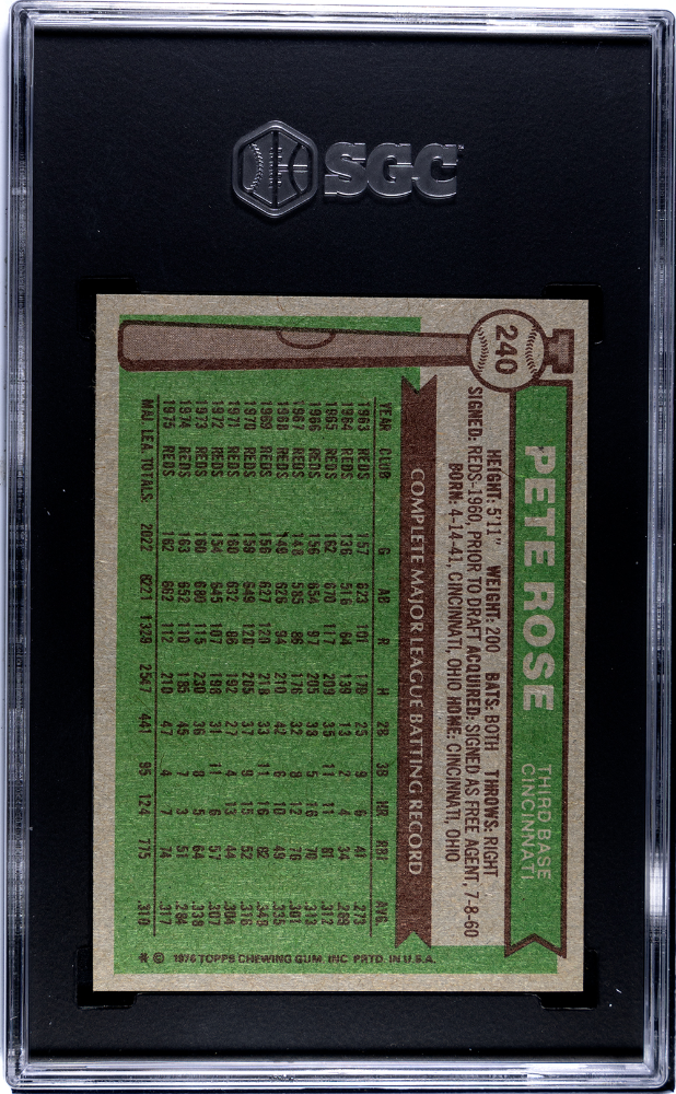 1976 Topps Pete Rose #240 SGC 7