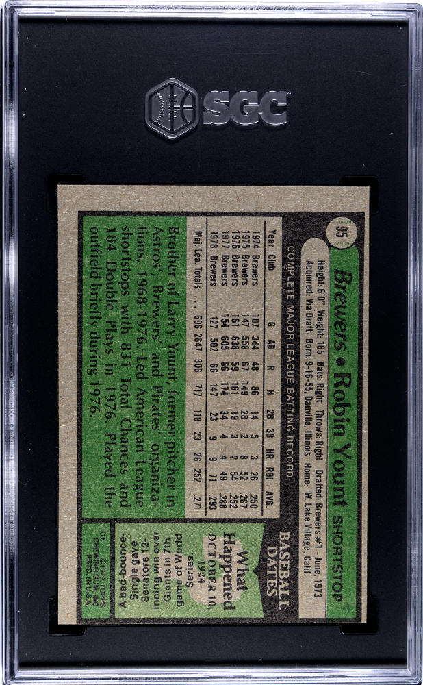 1979 Topps Robin Yount #95 SGC 4.5