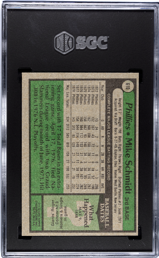 1979 Topps Mike Schmidt #610 SGC 7