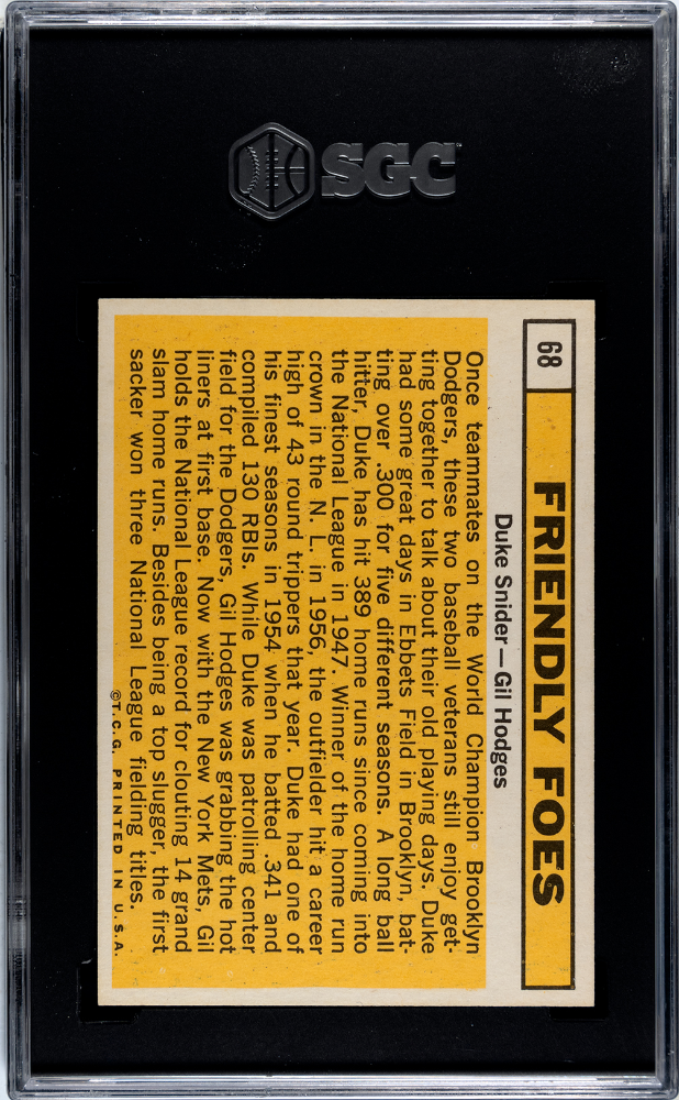 1963 Topps Friendly Foes #68 SGC 7
