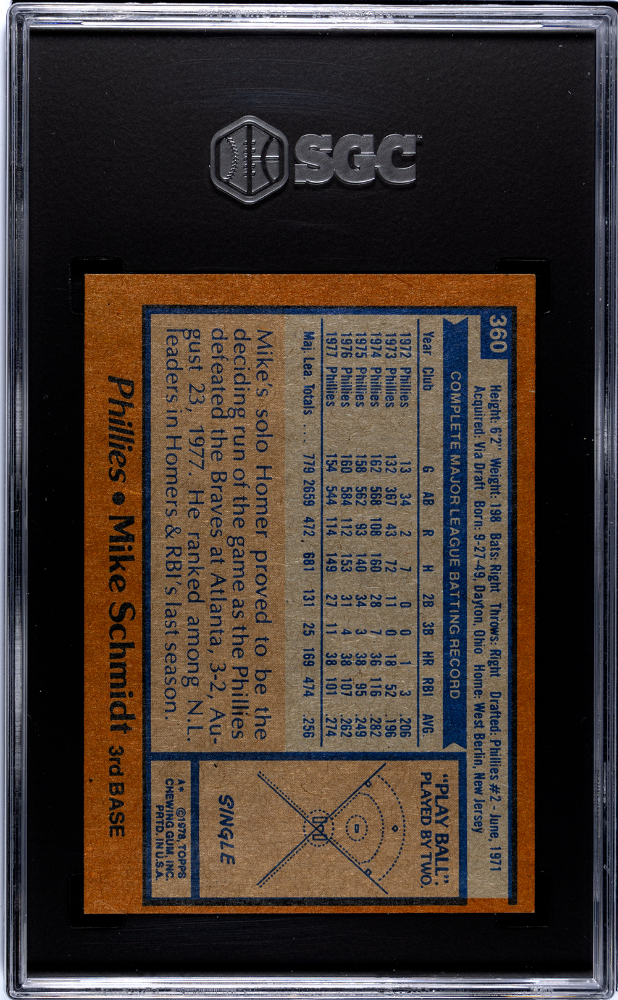 1978 Topps Mike Schmidt #360 SGC 6
