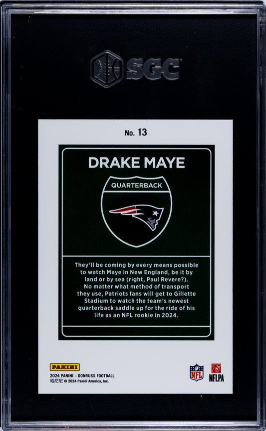 2024 Donruss DRAKE MAYE #13 Downtown SGC 9.5 Rookie RC
