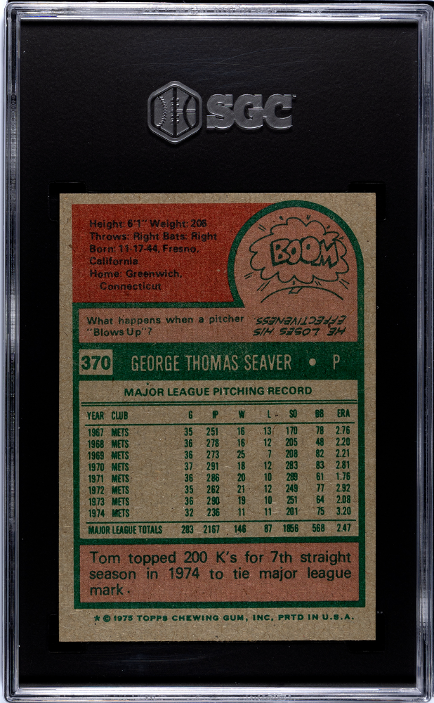 1975 Topps Tom Seaver #370 SGC 7