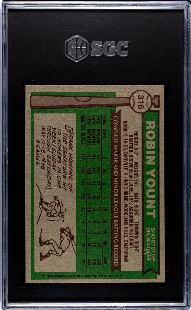 1976 Topps Robin Yount #316 SGC 6