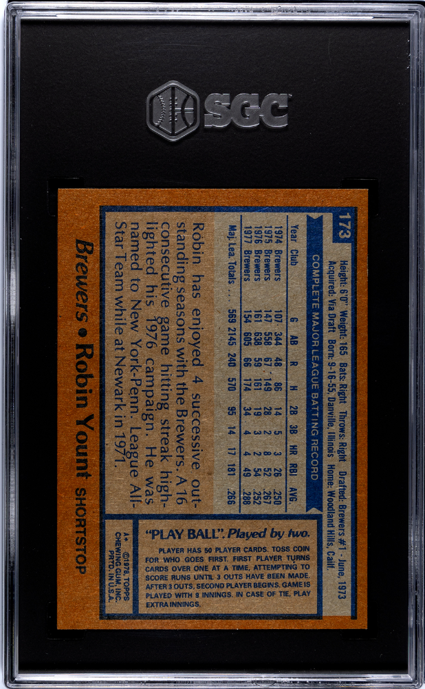 1978 Topps Robin Yount #173 SGC 7.5