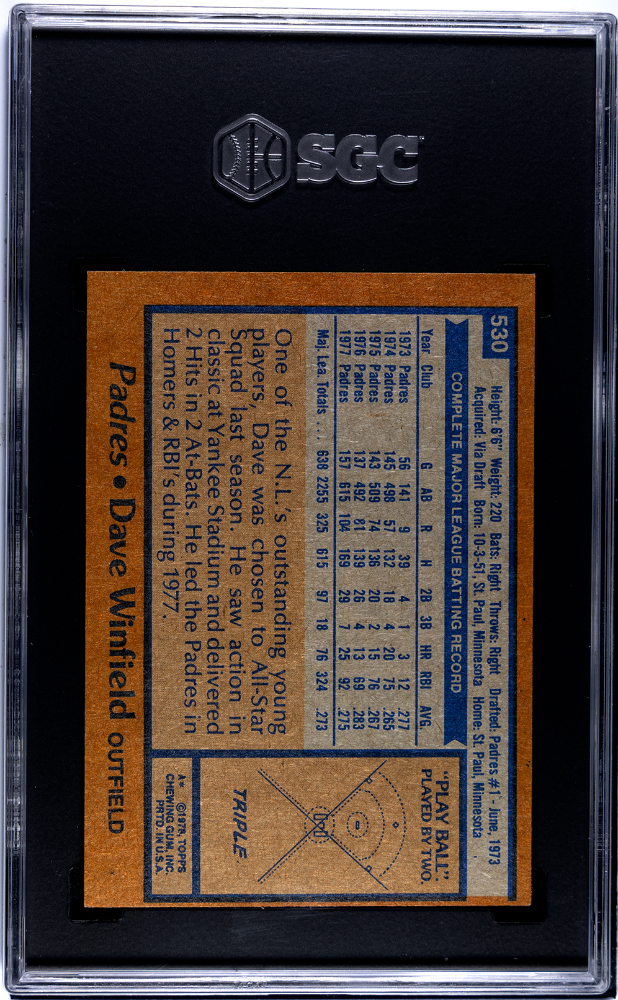1978 Topps Dave Winfield #530 SGC 5