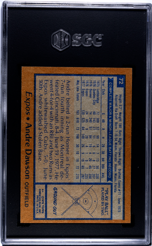 1978 Topps Andre Dawson #72 SGC 6