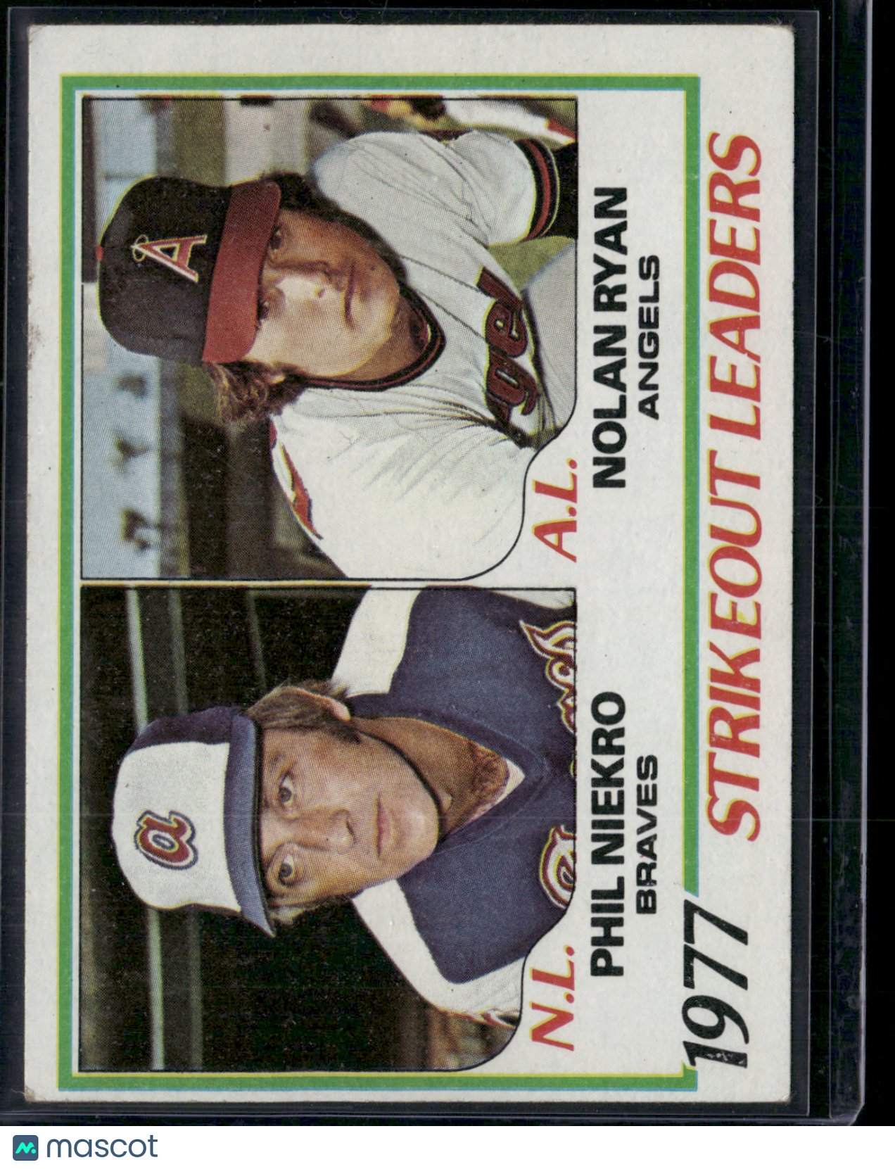 1978 Topps NOLAN RYAN/PHIL NIEKRO #206 1977 Strikeout Leaders (EX)