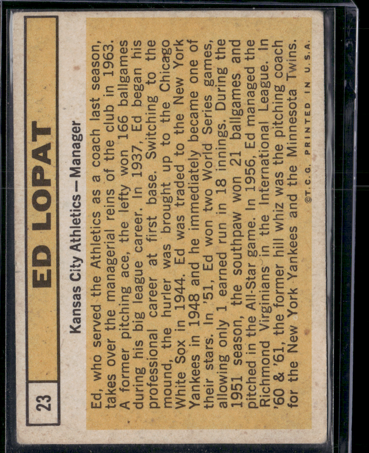 1963 Topps ED LOPAT #23