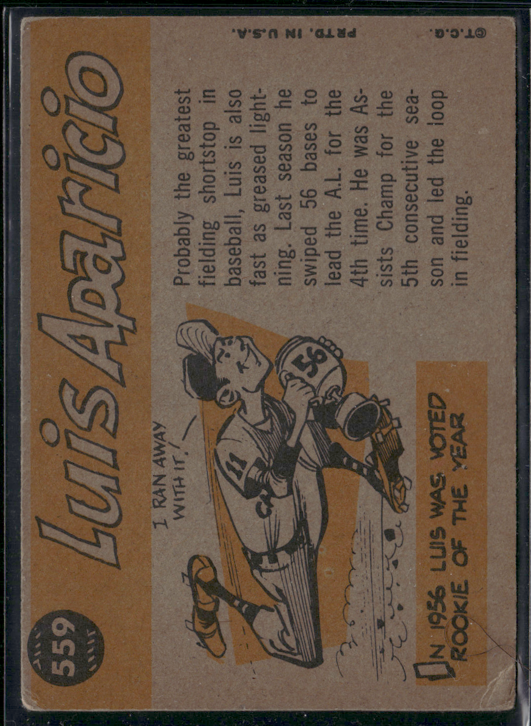 1960 Topps LUIS APARICIO #559 Wrinkling and corner crease