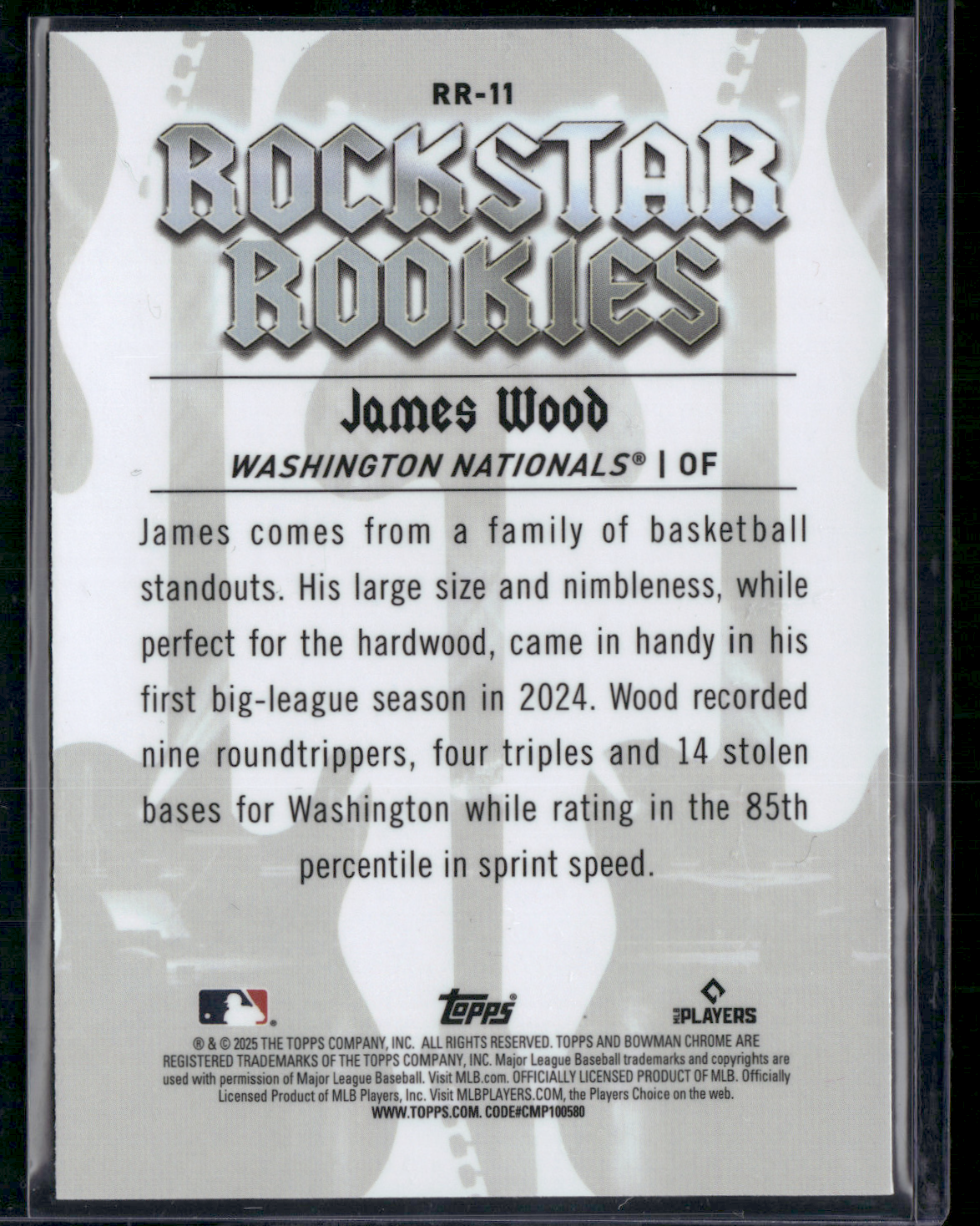 2025 Bowman JAMES WOOD RC #RR-11 Rockstar Rookies