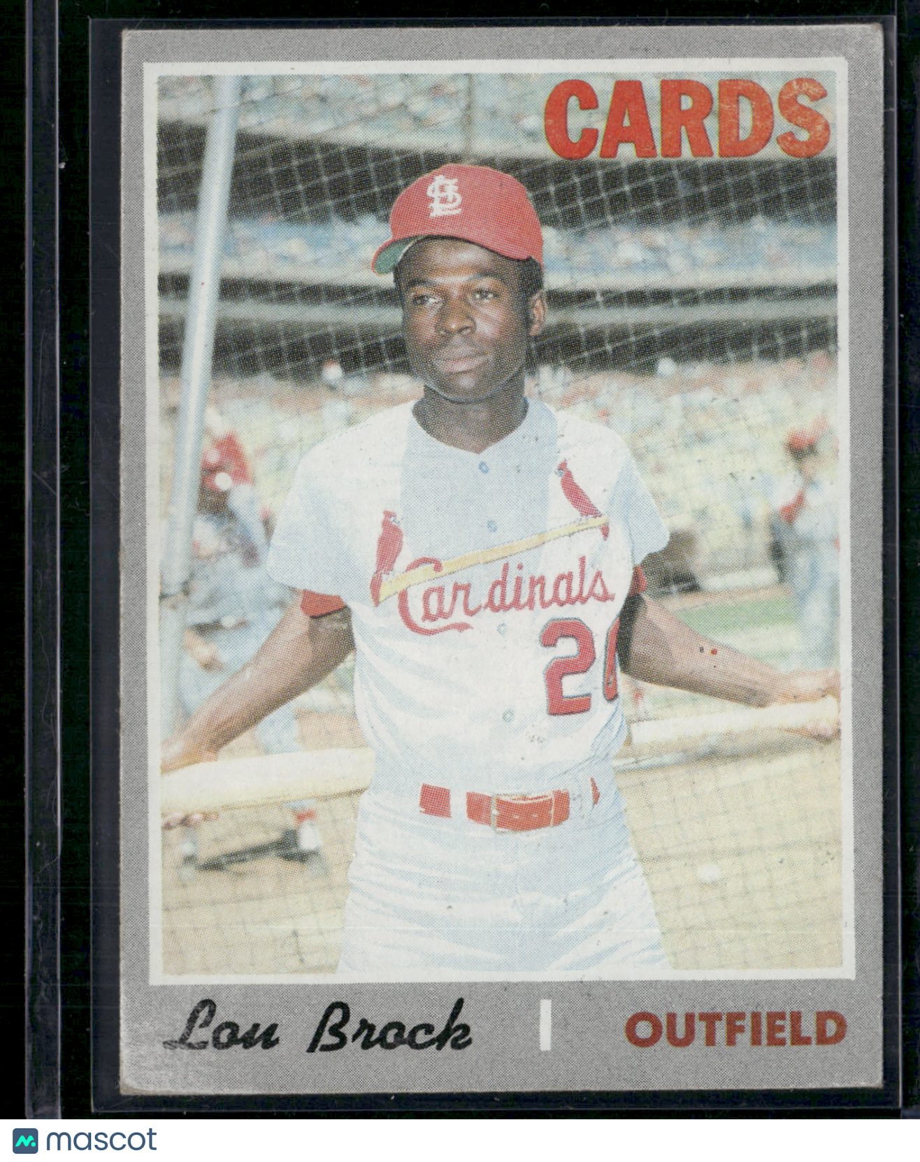 1970 Topps LOU BROCK #330 Color Loss Bottom Font (VG)