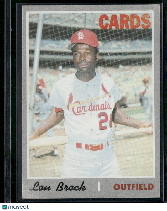 1970 Topps LOU BROCK #330 Color Loss Bottom Font (VG)