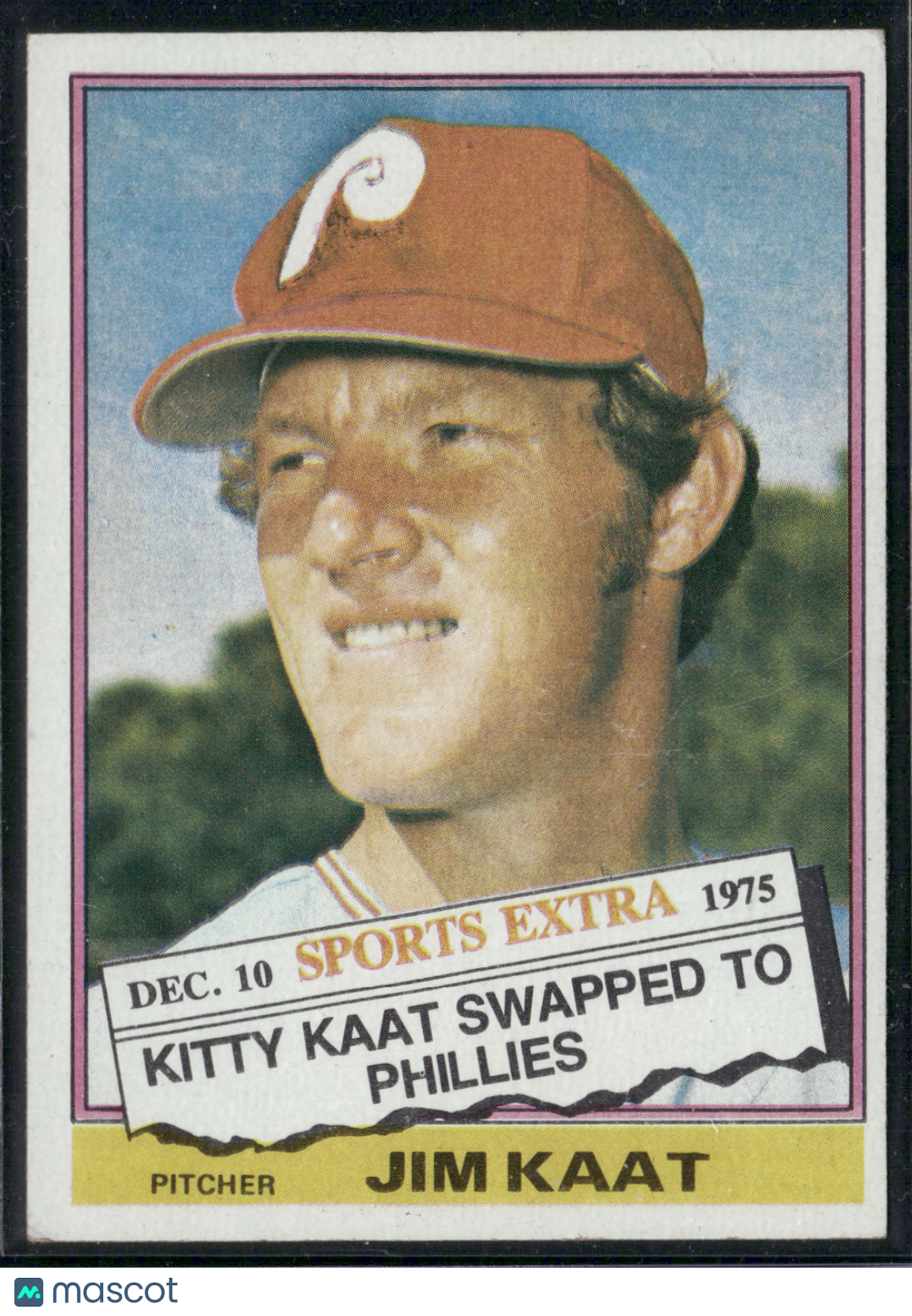 1976 Topps JIM KAAT #80T Traded Wrinkle Light Scratch (VG)