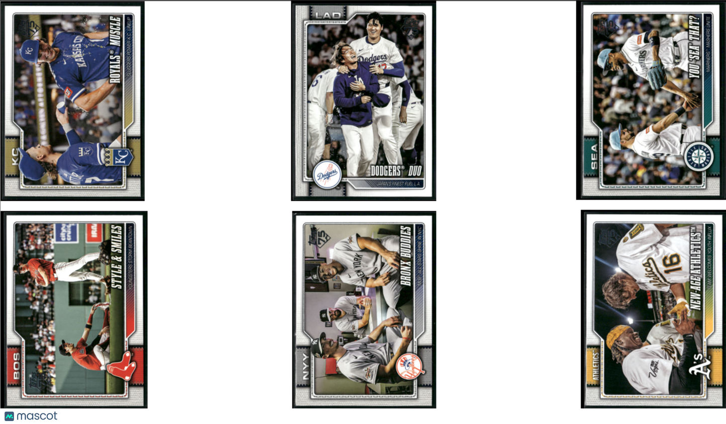 2026 Topps TEAM CARDS 6 ~ CARDLOT Royals/Athletics (NM)