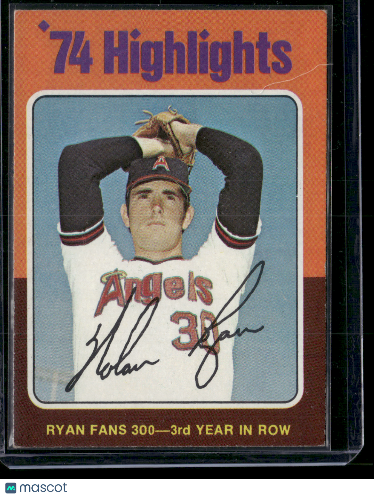 1975 Topps NOLAN RYAN #5 74 Highlights Stain on Back (VG-VG/EX)
