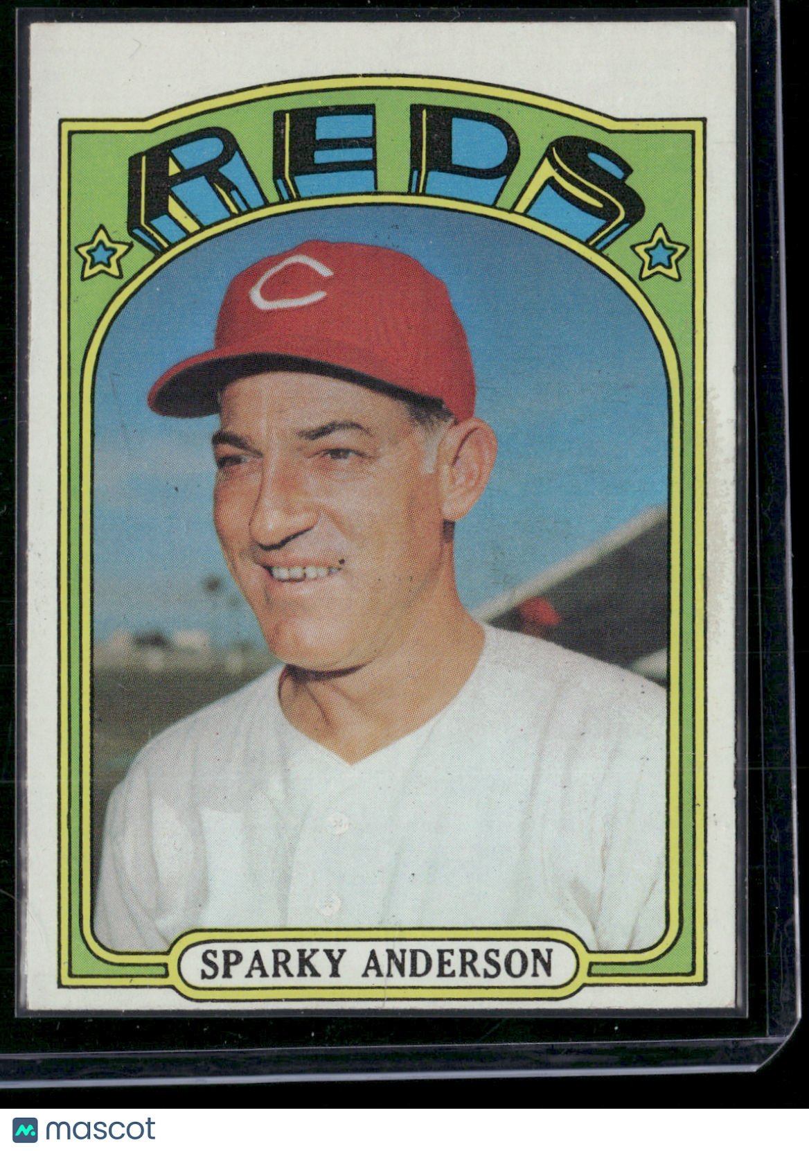 1972 Topps SPARKY ANDERSON #358 Light Wax Stain Grain Raise (VG-VG/EX)