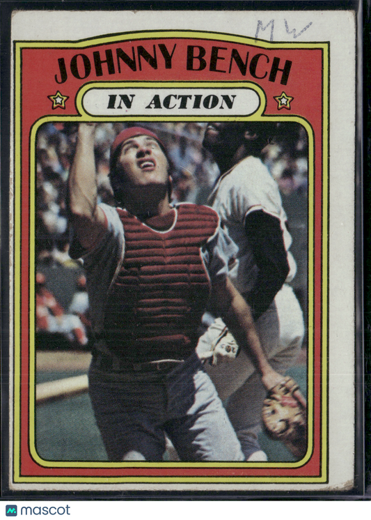1972 Topps JOHNNY BENCH #434 Ink on Front (Poor)