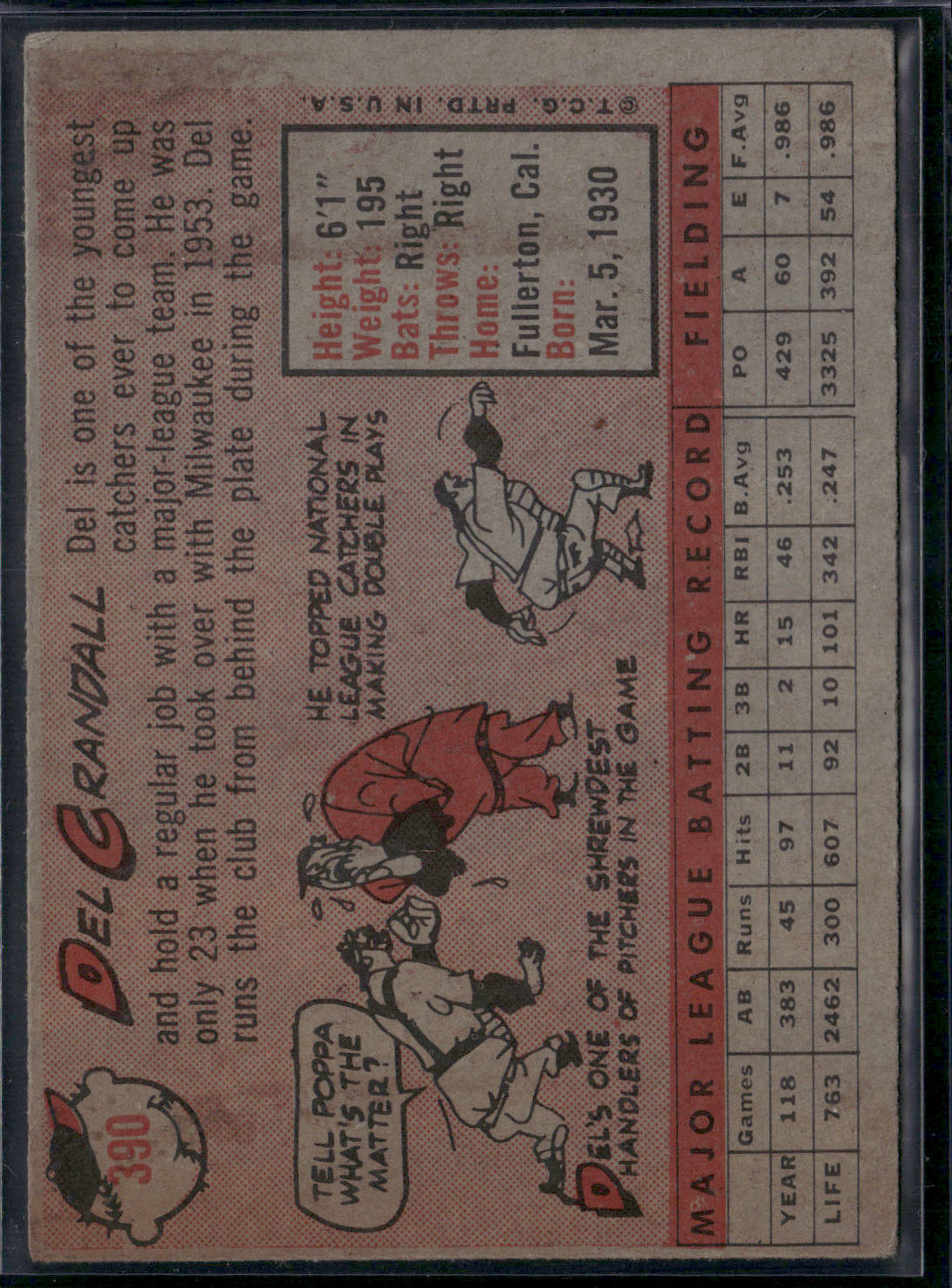 1958 Topps DEL CRANDALL #390