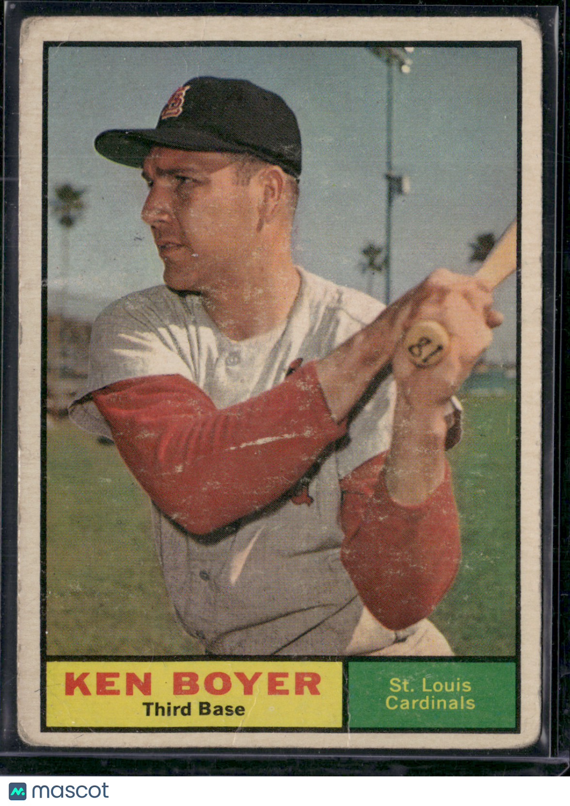 1961 Topps KEN BOYER #375 Toning Surface Dimple (VG)
