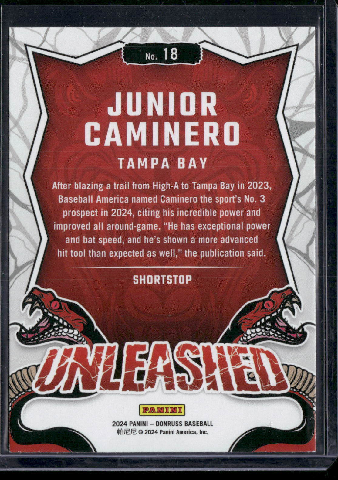 2024 Base JUNIOR CAMINERO RC #18 Unleashed