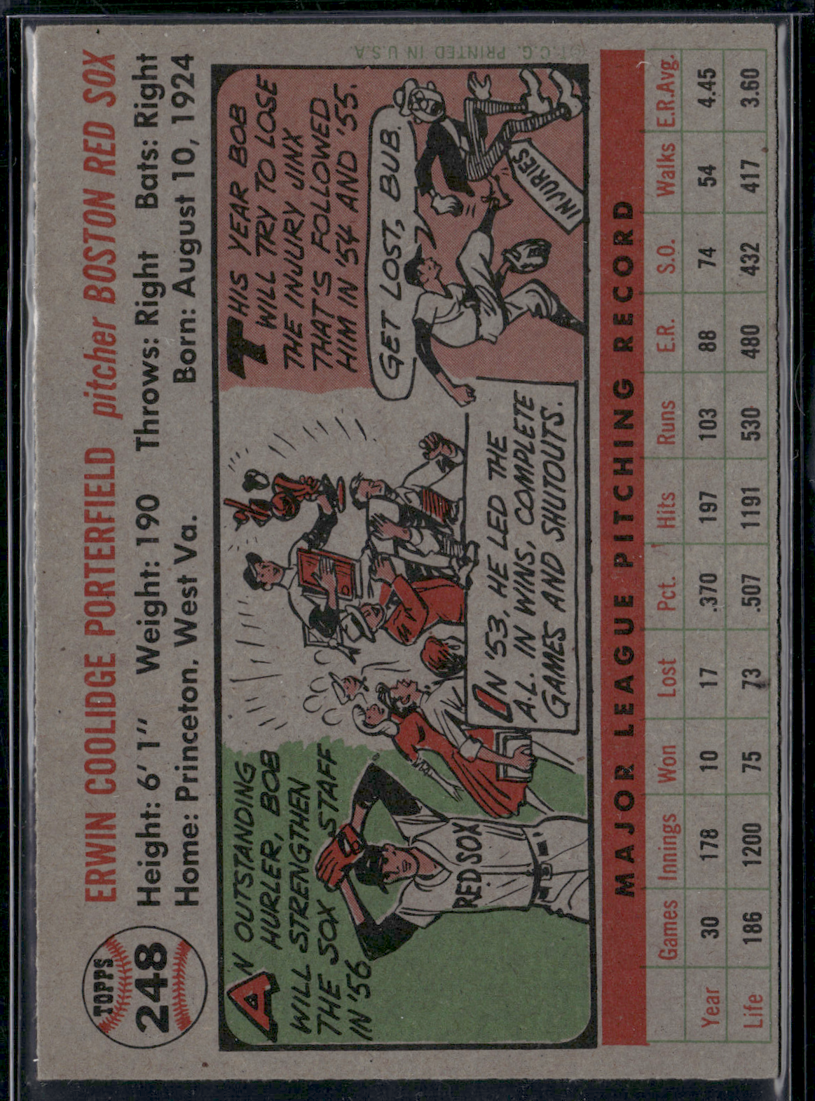 1956 Topps BOB PORTERFIELD #248