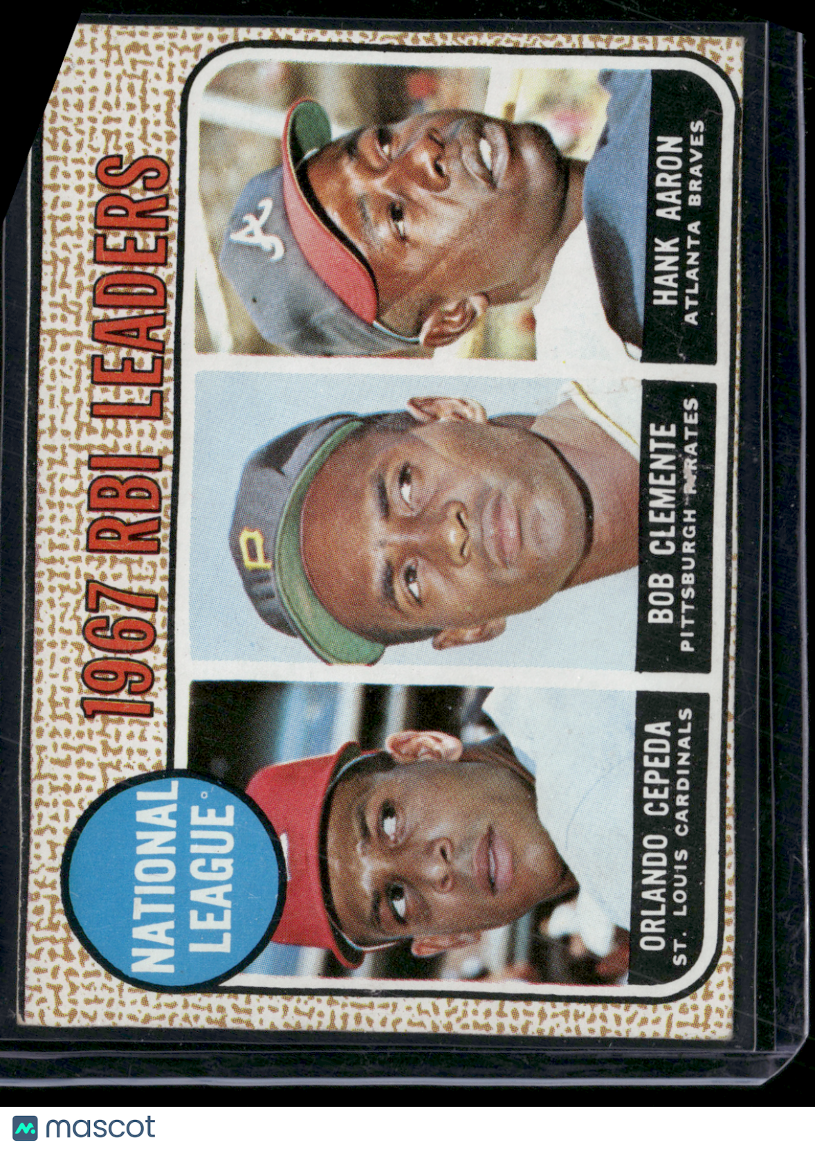 1968 Topps HANK AARON/ROBERTO CLEMENTE/CEPEDA #3 1967 NL RBI Leaders (VG-VG/EX)