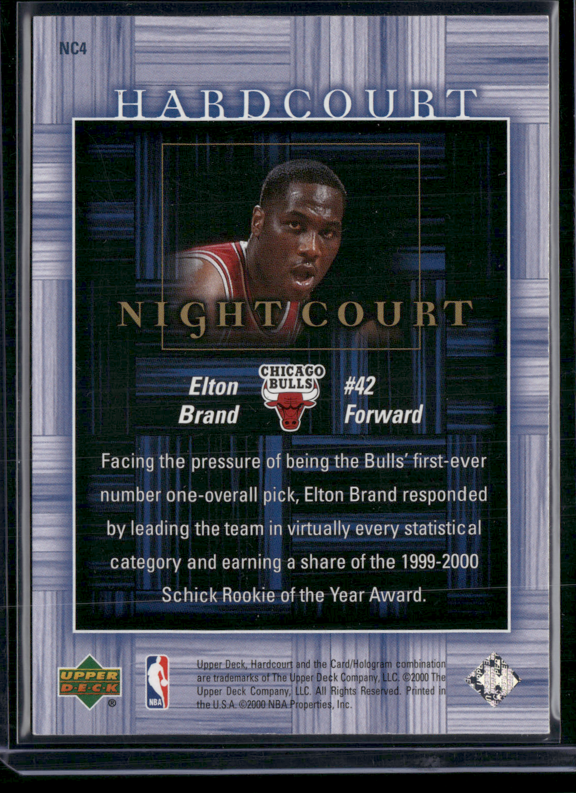 2000 Upper Deck ELTON BRAND #NC4 Night Court Refractor (NM)