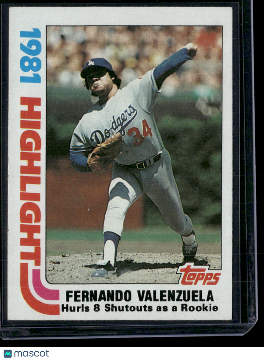 1982 Topps FERNANDO VALENZUELA #6 1981 Highlight (EX)