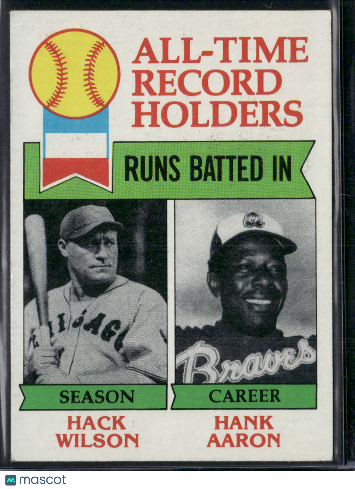 1979 Topps HANK AARON/HACK WILSON #412 All Time Record Holders RBI's (EX)