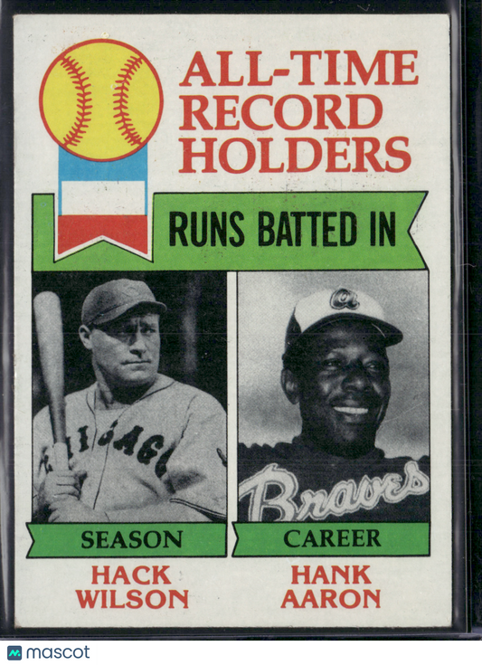 1979 Topps HANK AARON/HACK WILSON #412 All Time Record Holders RBI's (EX)