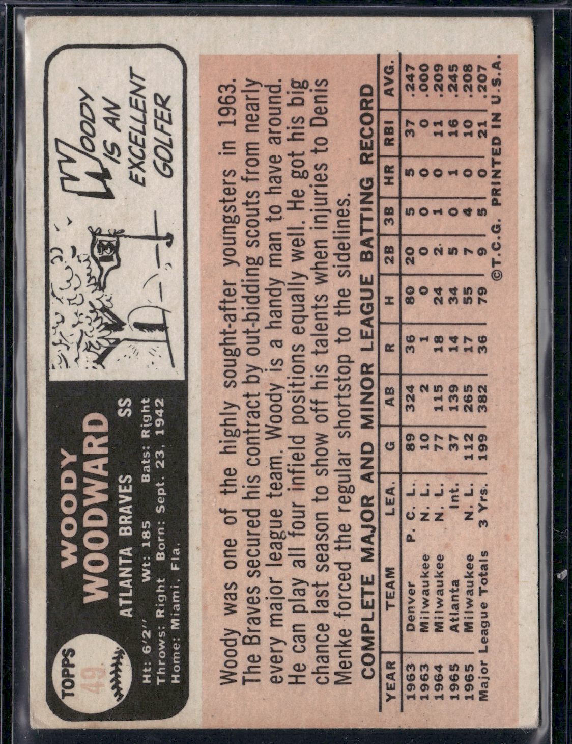 1966 Topps WOODY WOODWARD #49