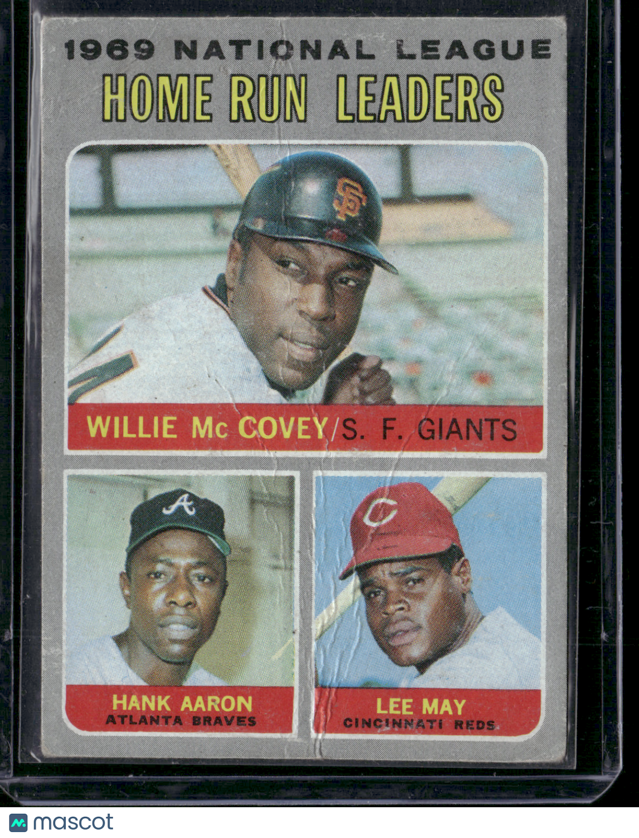 1970 Topps WILLIE MCCOVEY/HANK AARON/LEE MAY #65 NL Home Run Leaders