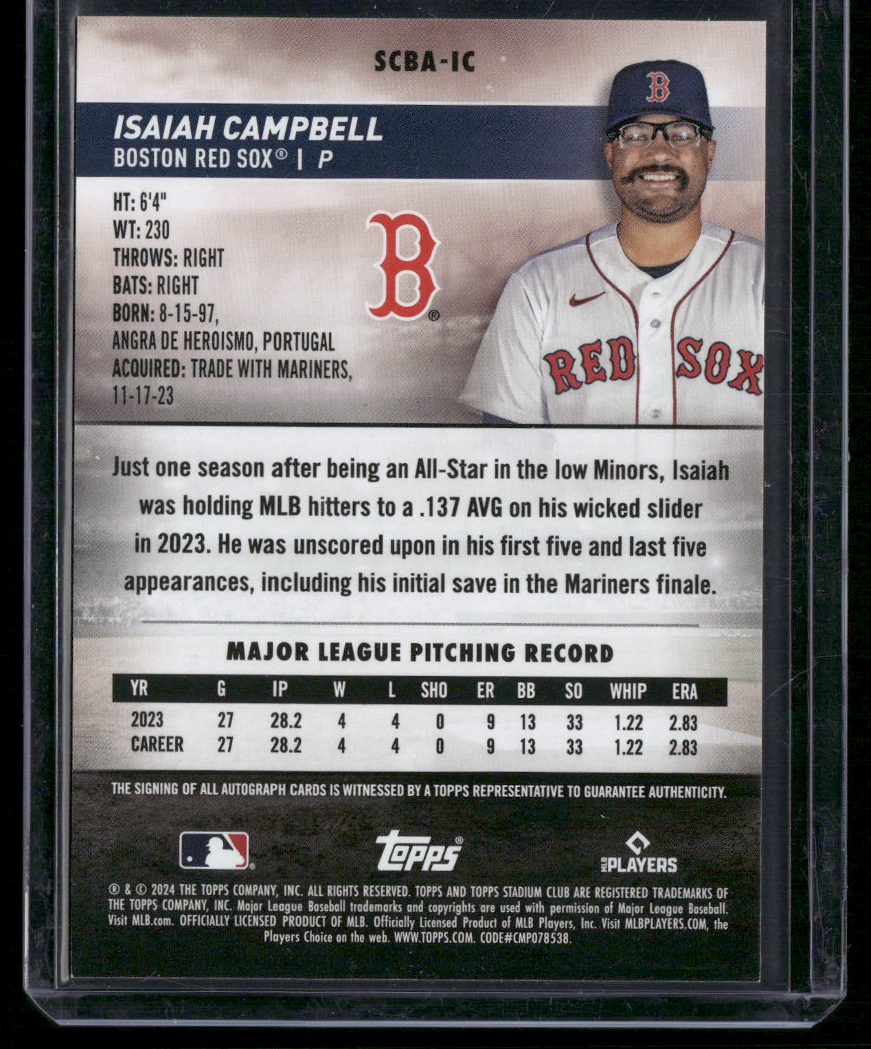 2024 Stadium Club ISAIAH CAMPBELL #SCBA-IC Rookie Auto RC (NM)