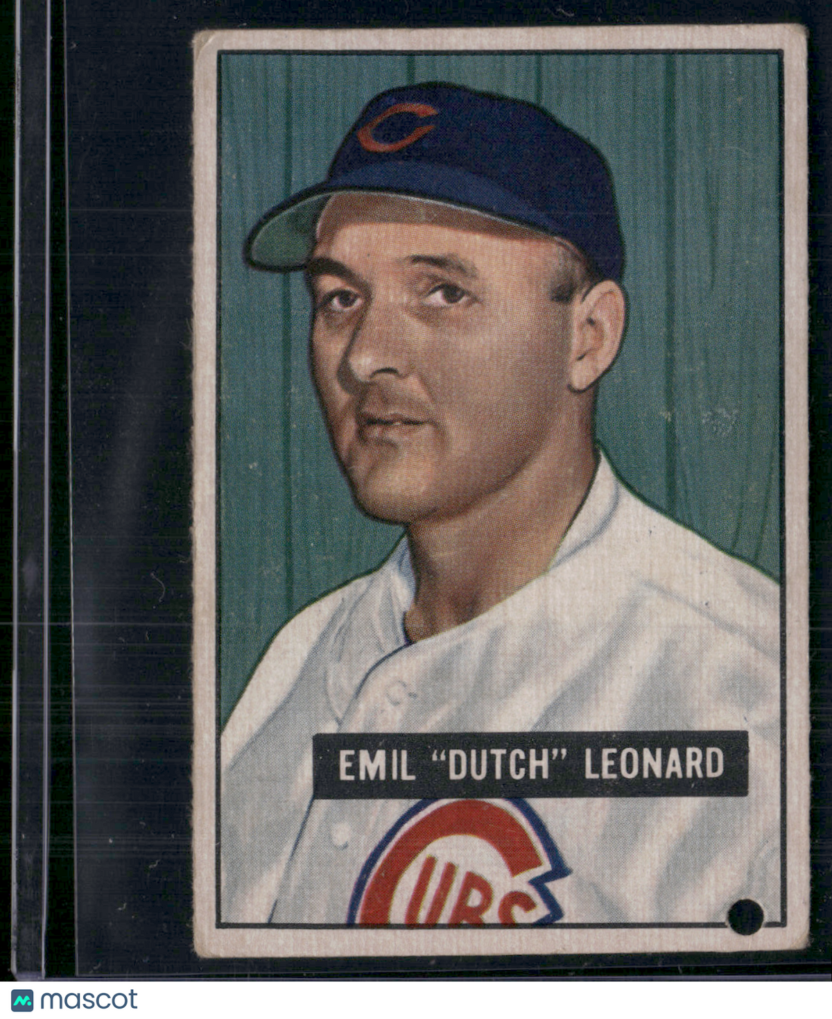 1951 Bowman EMIL "DUTCH" LEONARD #102 Hole Punch Bottom Right Corner (Poor)