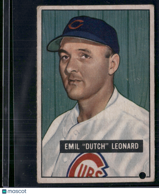 1951 Bowman EMIL "DUTCH" LEONARD #102 Hole Punch Bottom Right Corner (Poor)