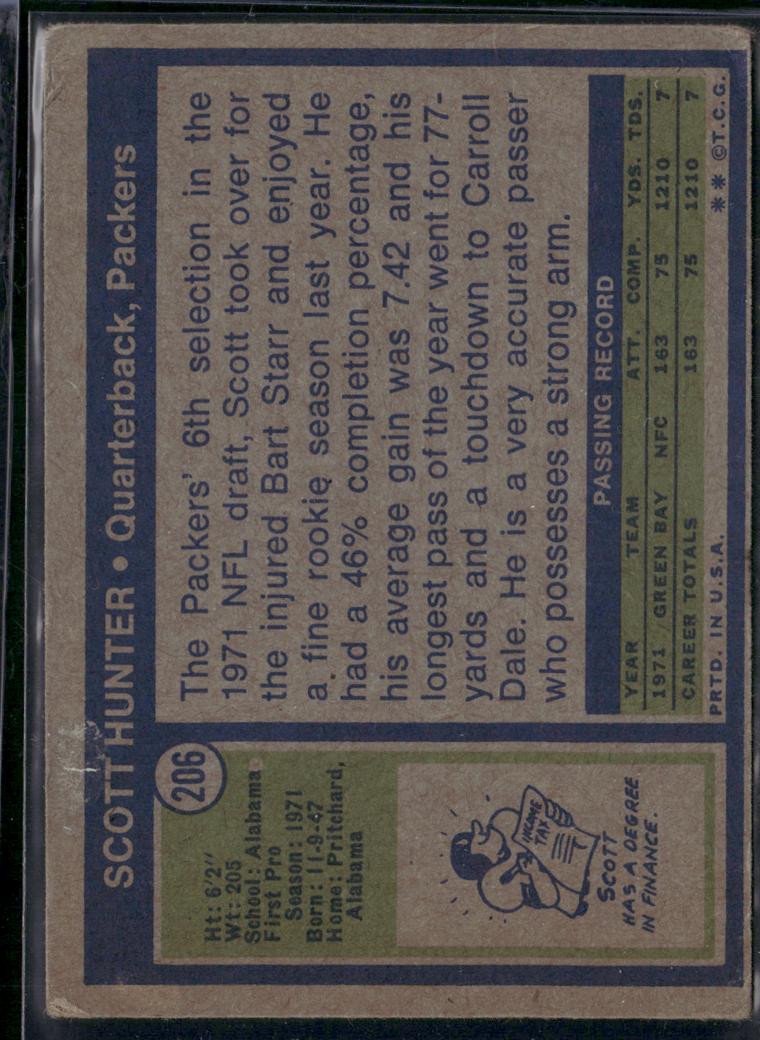 1972 Topps SCOTT HUNTER #206 (VG)