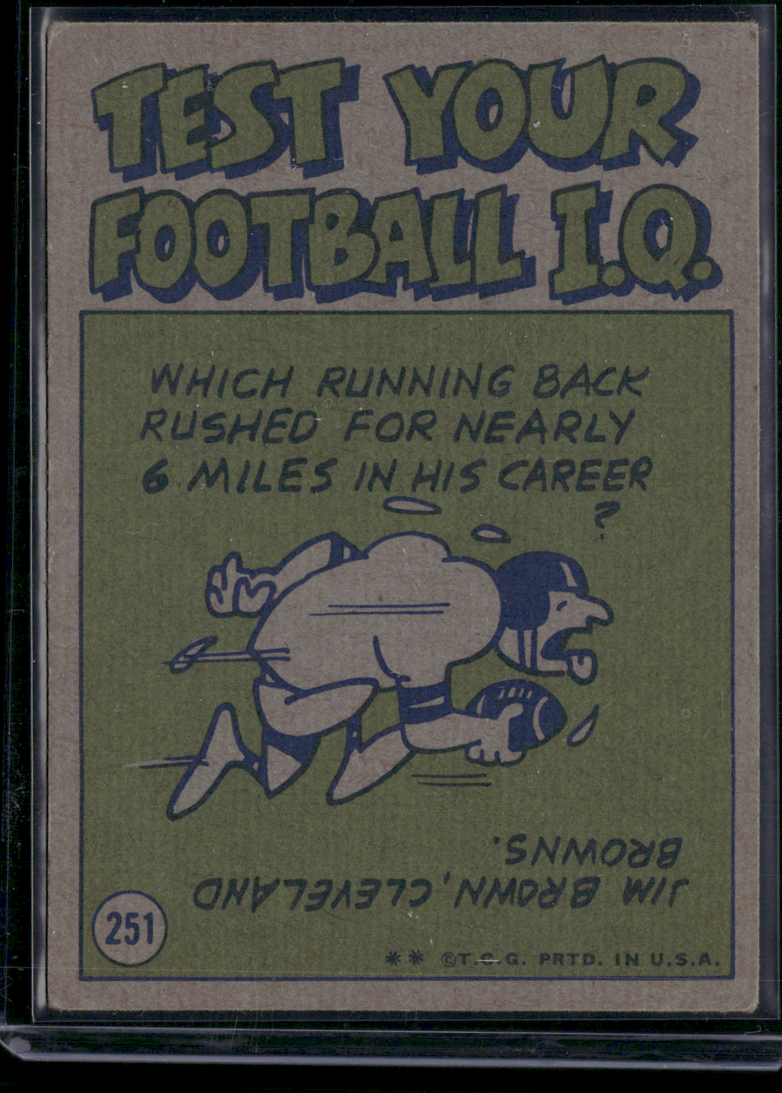 1972 Topps JOHNNY UNITAS #251 Pro Action (VG-VG/EX)