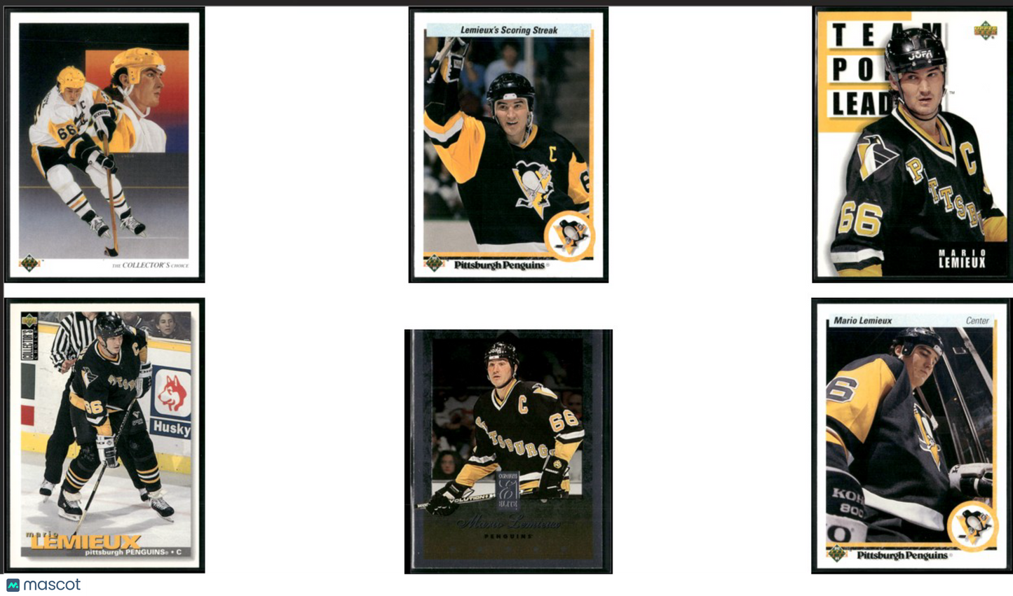 1991 MARIO LEMIEUX 6 - CARDLOT 96 Donruss 96 Upper Deck 94 Upper Deck (EX-EX/MT)