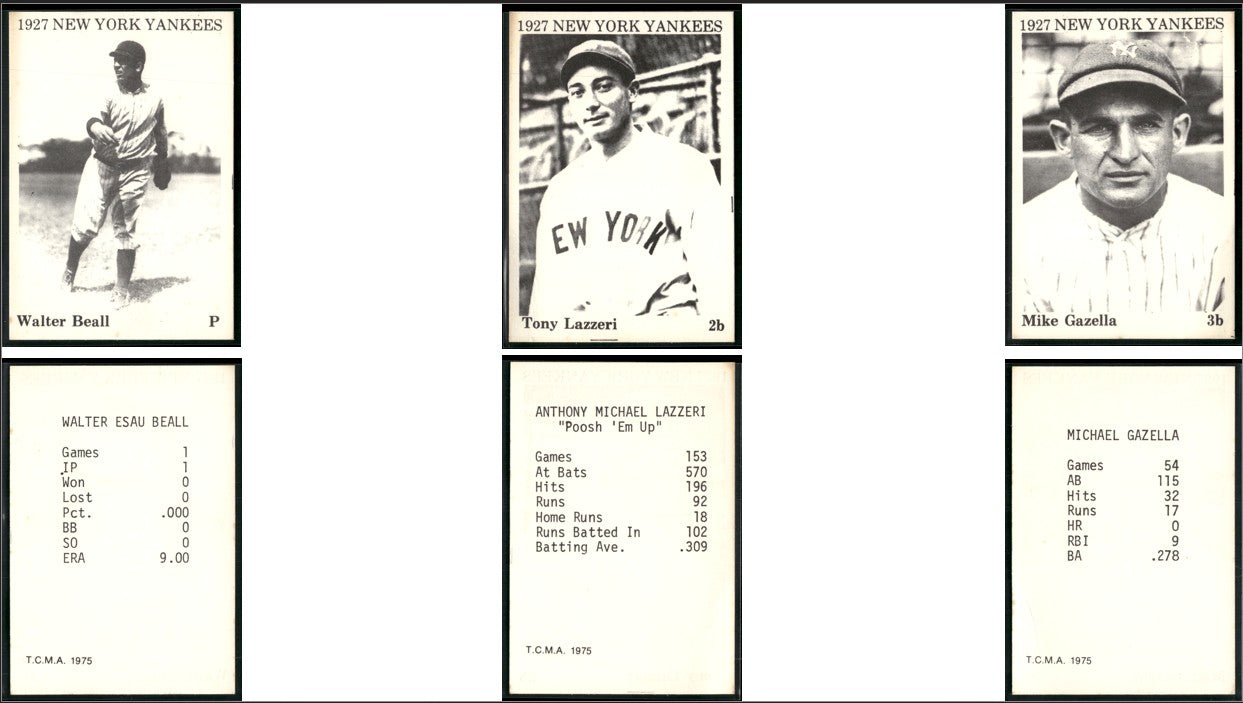 1975 1927 New York Yankees Near Complete Set 27/30 included Babe Ruth (Good-VG)