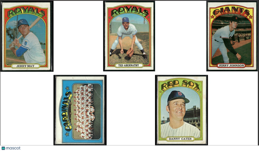 1972 Topps 5 ~ CARDLOT Jerry May/Danny Cater (Good-VG)