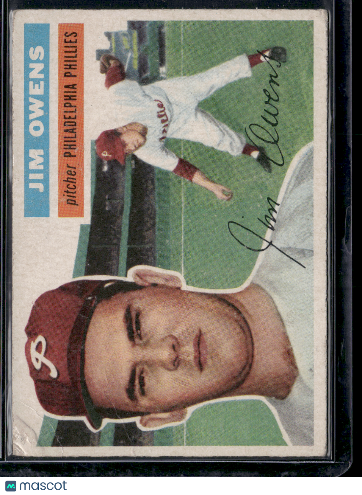 1956 Topps JIM OWENS #114 Corner crease